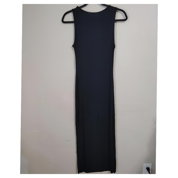 Bumpsuit Black Maternity Midi Dress Sm Bodycon Stretch Minimalist Pregnancy - Picture 3 of 6